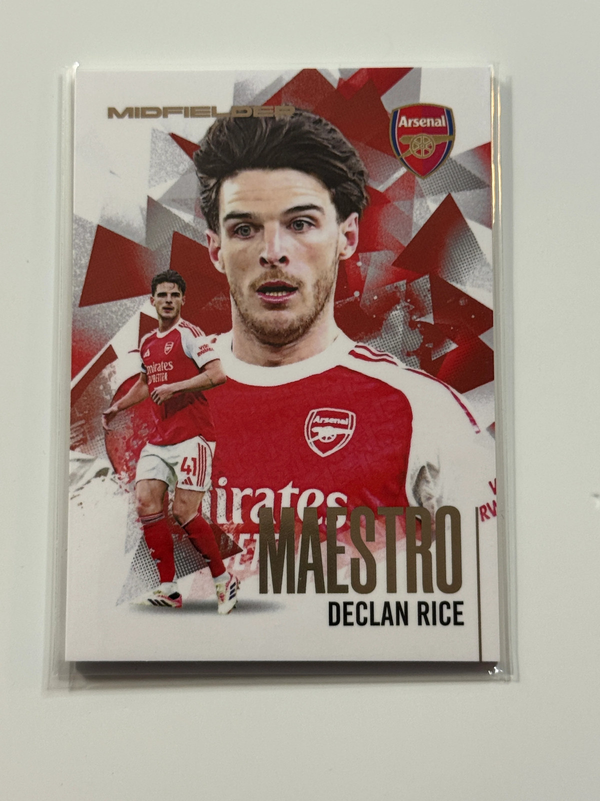 2025-26 Futera Club FX Arsenal Maestro Gold #13 Declan Rice 13/19