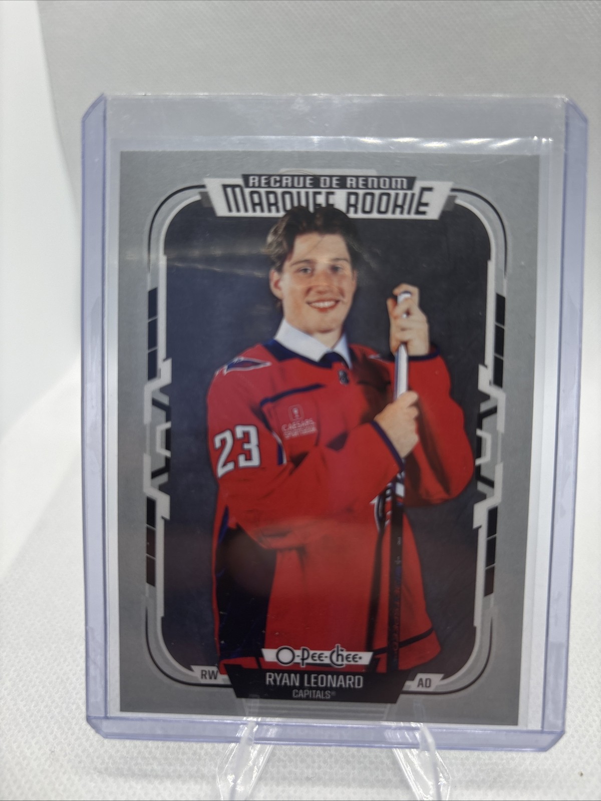 2025-26 OPC Ryan Leonard #547 Capitals Marquee Rookie Draft Photo Variant SSP
