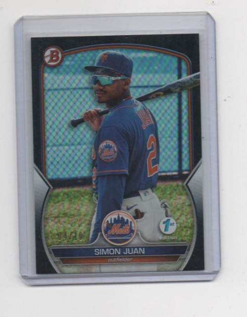 Simon Juan 2023 Bowman Prospects Paper 1st Edition Black Foil #BPPF-38 SSP Mets