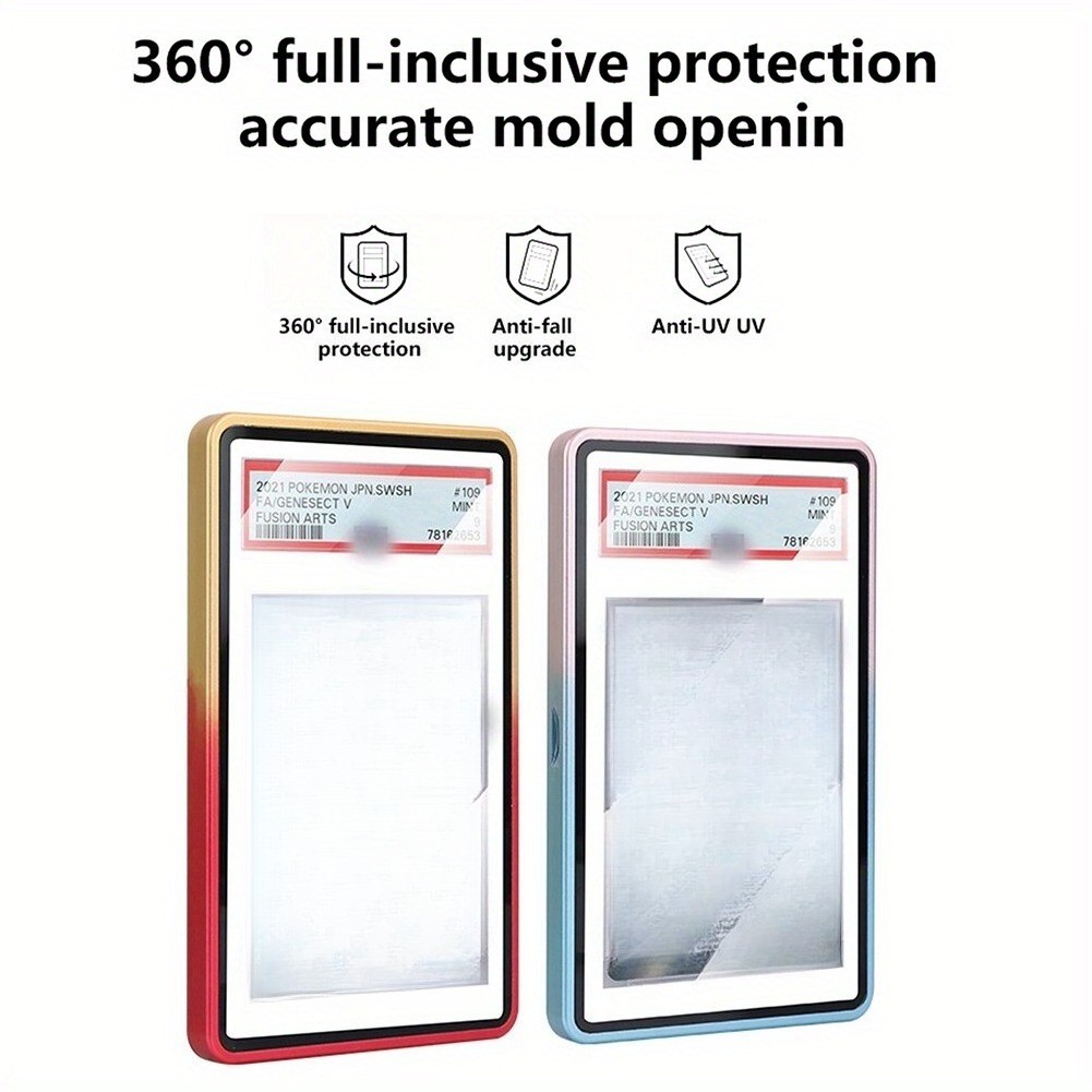 5pcs/set Magnetic Metal Slab Bumper Case UV-Resistant For 35pt PSA Graded Cards