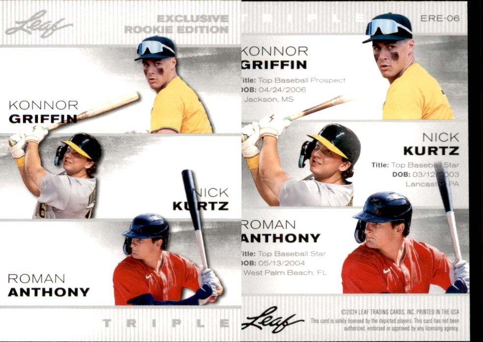 2025 LEAF “EXCLUSIVE ROOKIES” GRIFFIN/KURTZ/ANTHONY ERE-06