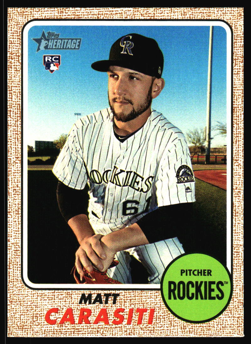 2017 Topps Heritage Matt Carasiti Rookie #609 Colorado Rockies