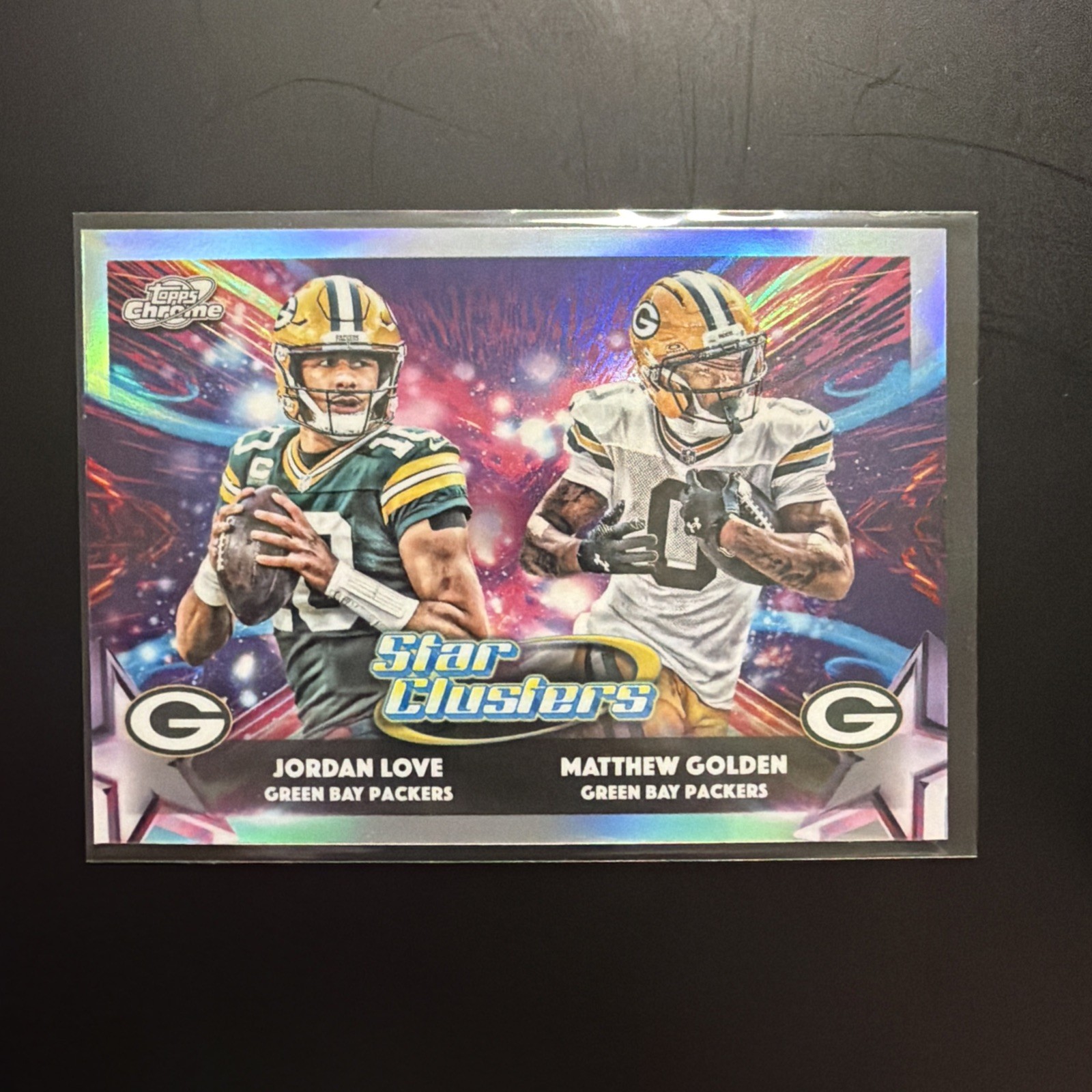 2025 Topps Chrome Cosmic Star Clusters Jordan Love Matthew Golden SC-10 Packers