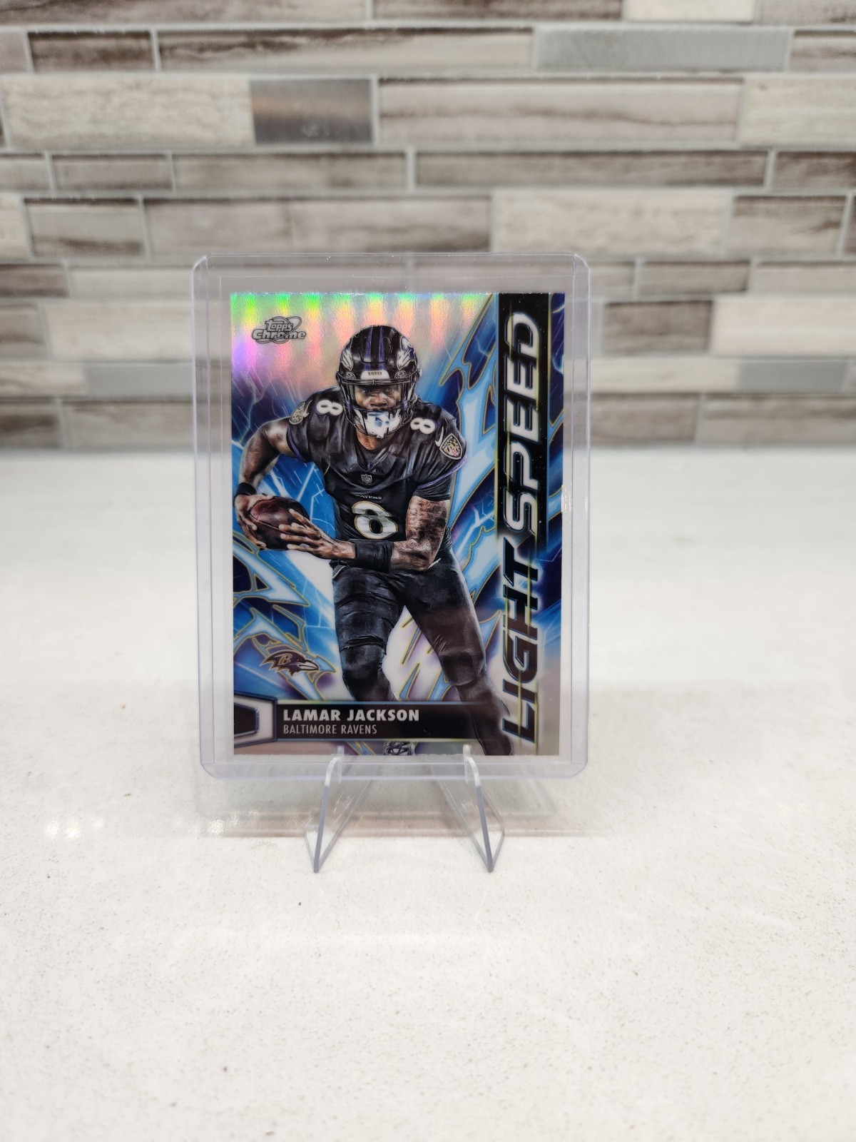 2025 Topps Cosmic Chrome Lamar Jackson Light Speed Insert Baltimore Ravens