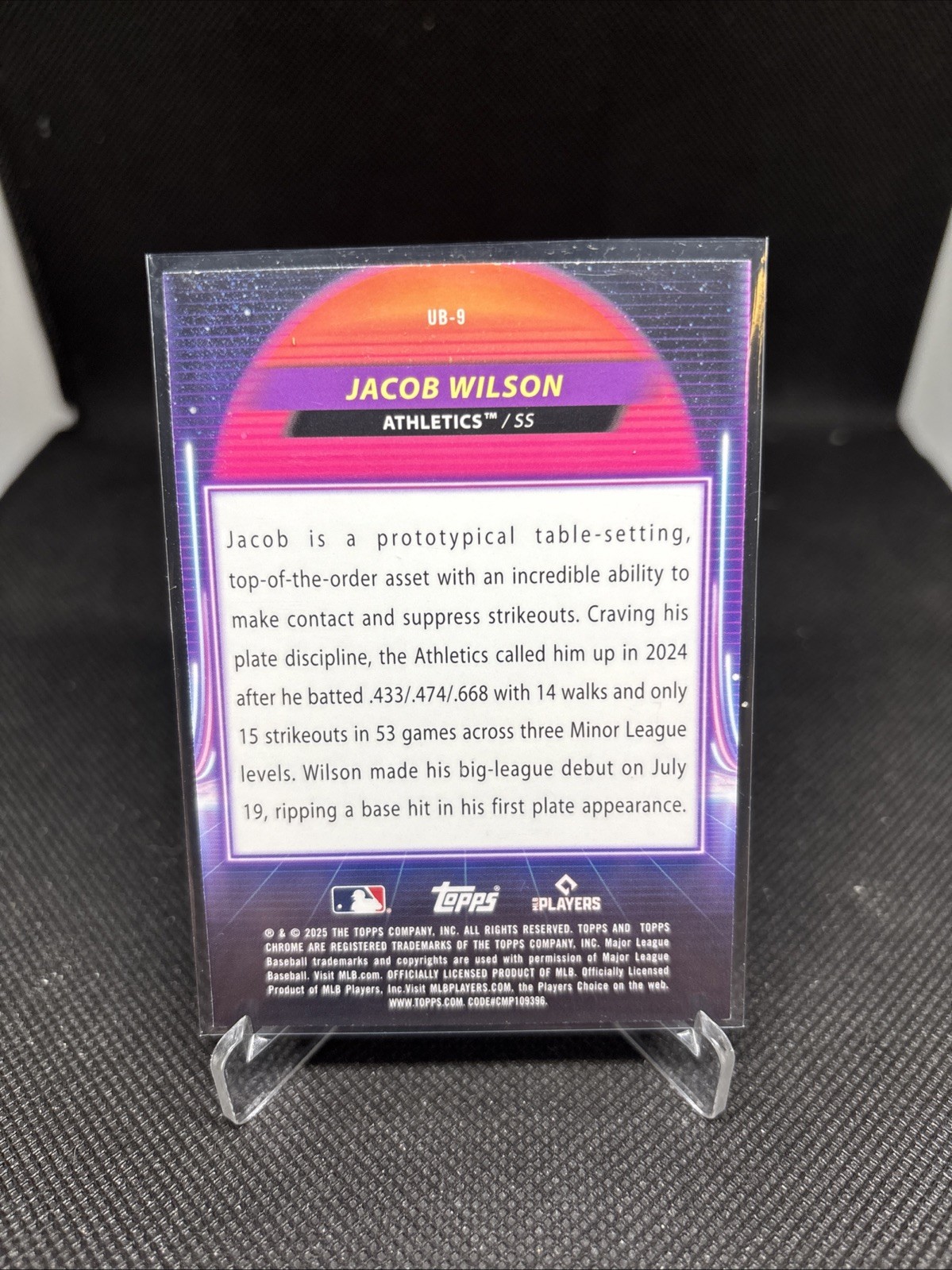 2025 Topps Cosmic Chrome – Ultraviolet Beam Jacob Wilson #UB-9 (RC)