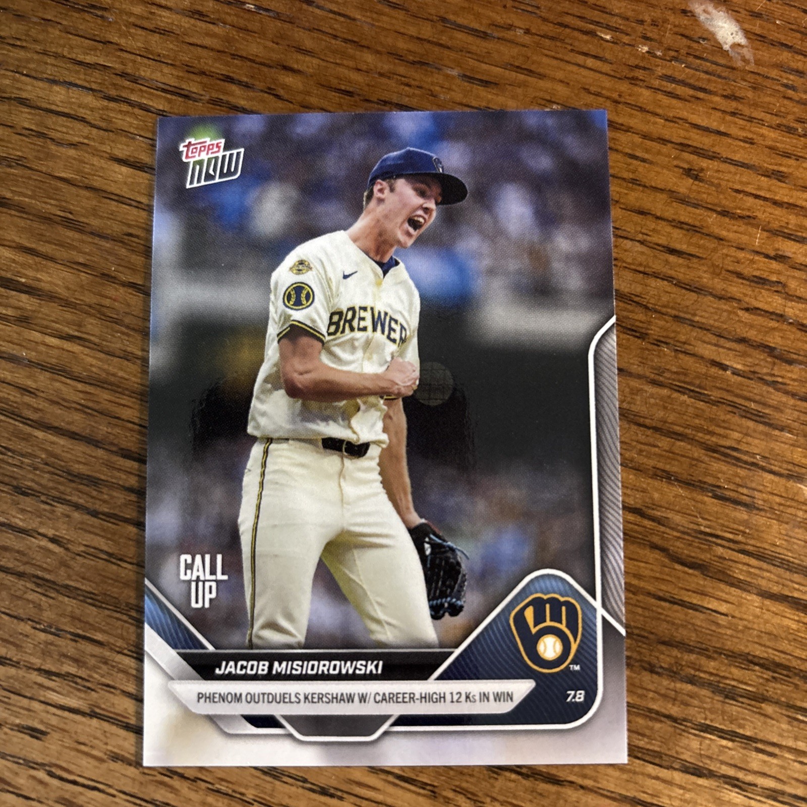 Jacob Misiorowski Call-Up 2025 Topps NOW Card #402 12K’s in Win – in hand