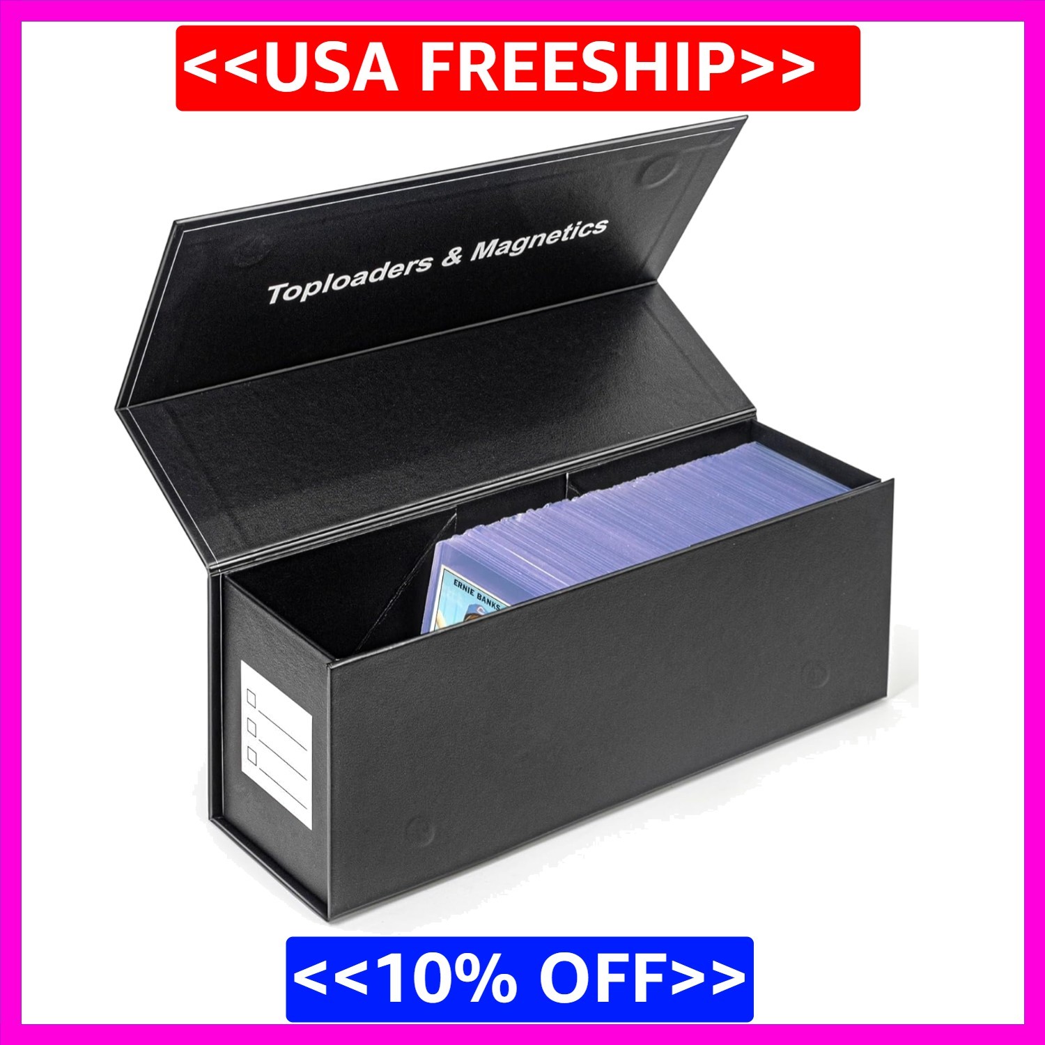 Top Loaders Storage Box for Trading Cards, Vertical Magnetic Closure Sports Card