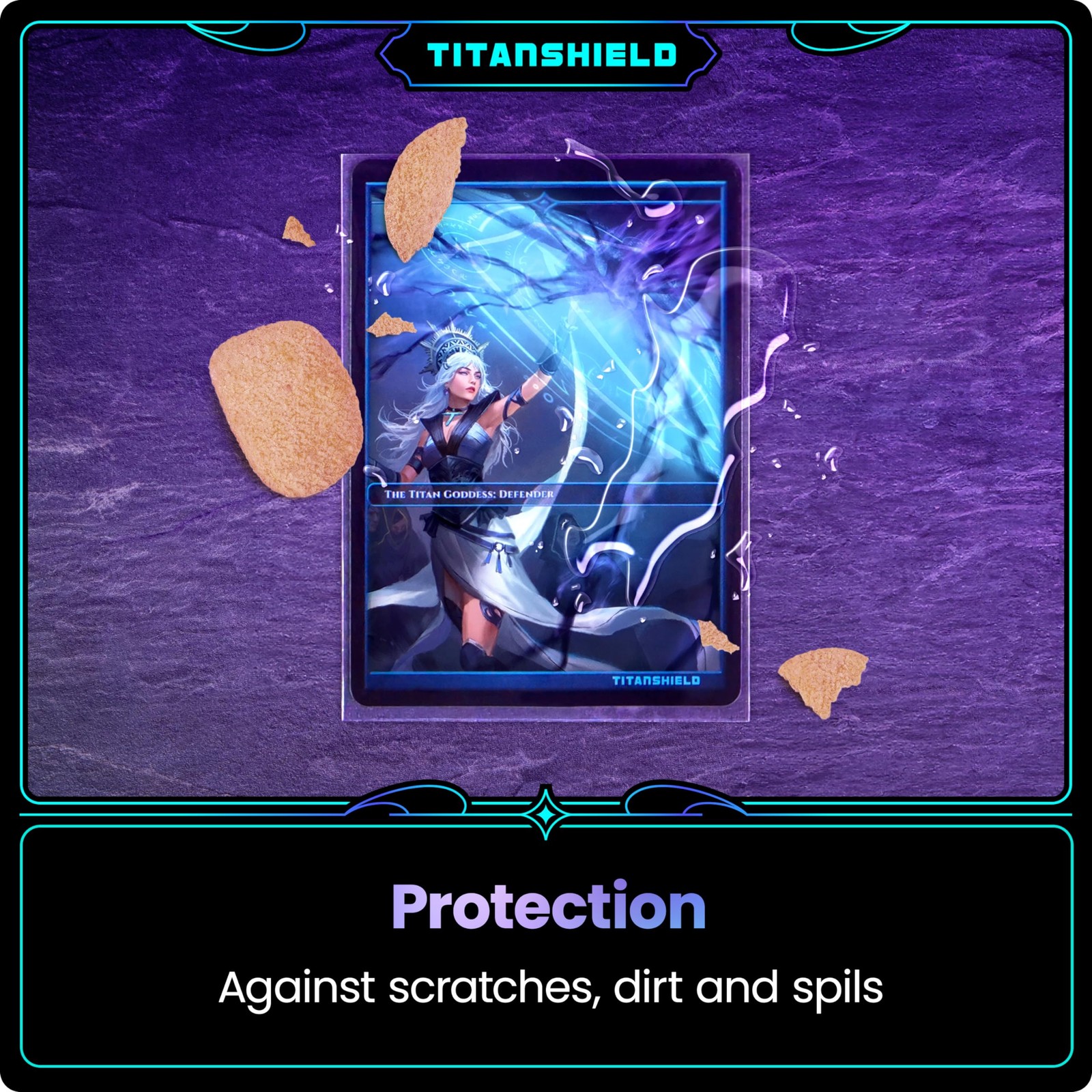 TitanShield Premium Card Sleeves | Compatible with Standard | 66x91mm, Silver