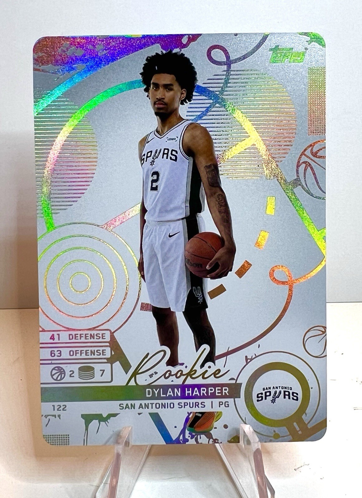 2025 Topps Match Attax White Foil Dylan Harper Rookie #122 RC Spurs