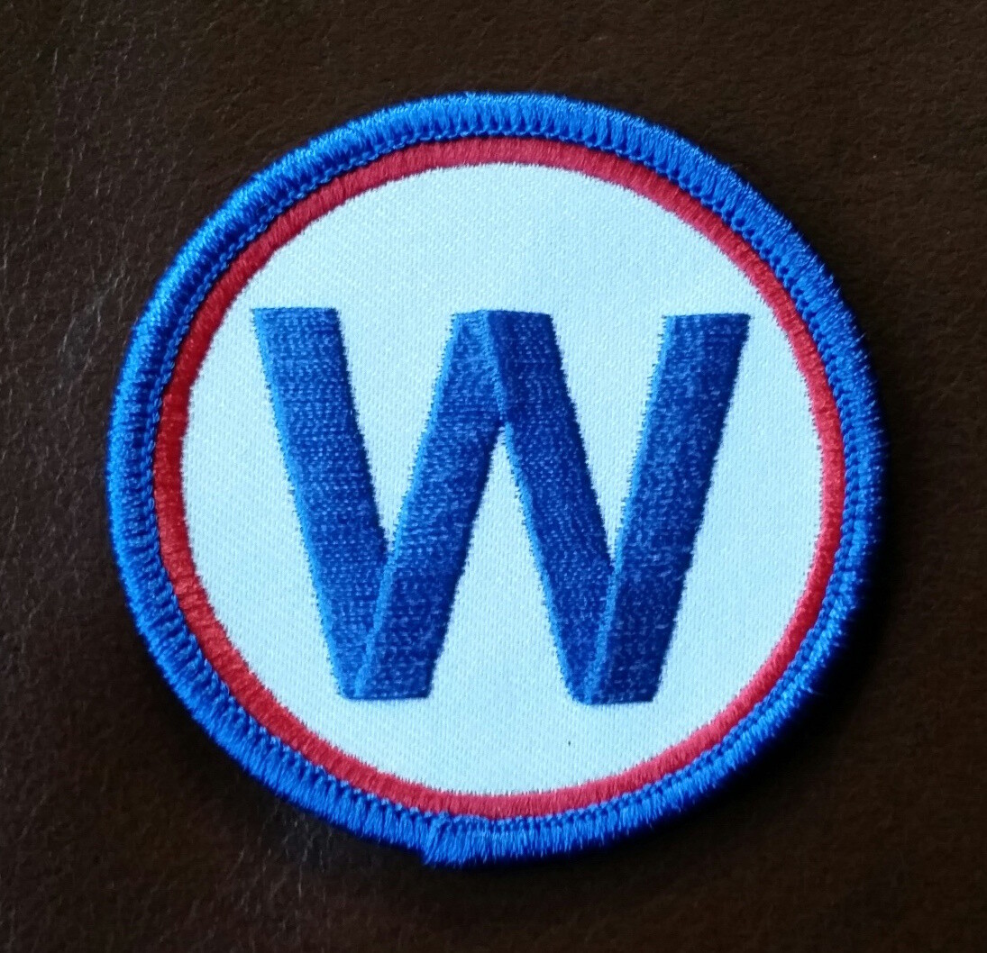 New Chicago Cubs Win W 2 1/2 / 2.5 inch Iron on Patch W flag