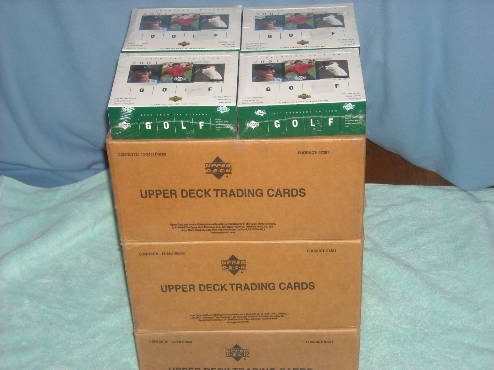 2001 UPPER DECK GOLF FACTORY SEALED GREEN HOBBY PACKS TIGER’S RC YR**2 PACKS**!