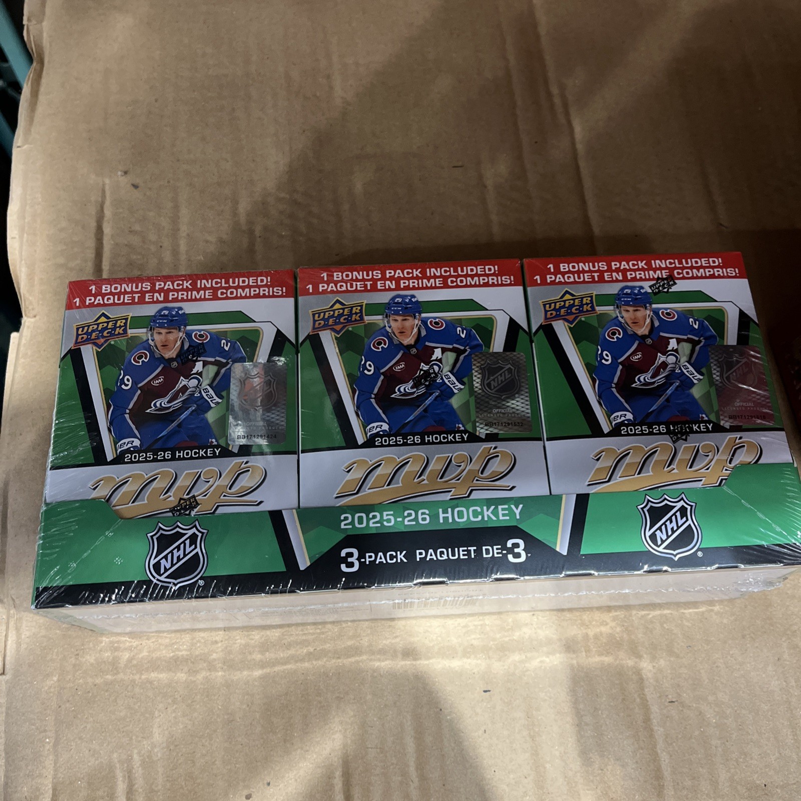 Upper Deck NHL 2025-26 Hockey MVP Blaster Box 3-Pack Factory Sealed