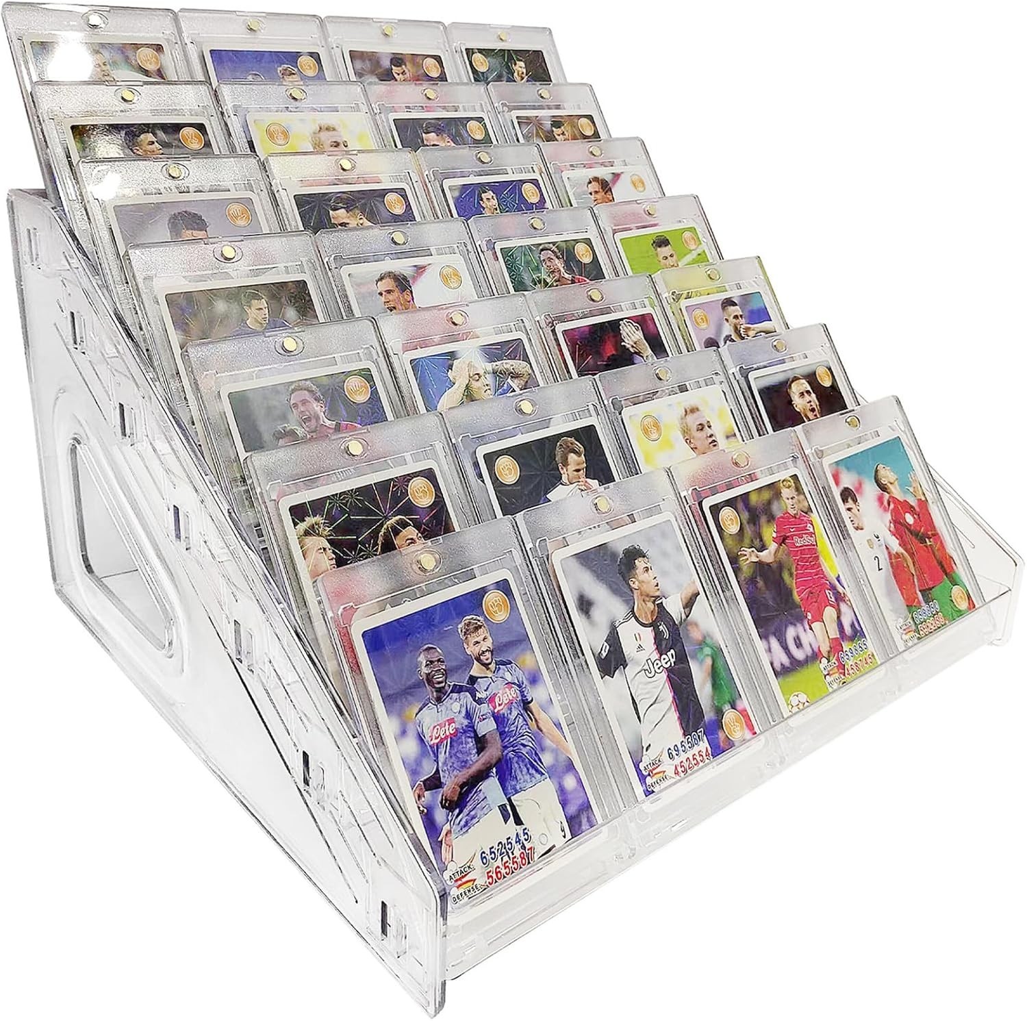 Trading Card Display Stand, 7 Tier Vertical Holder for Baseball Basketball Sport