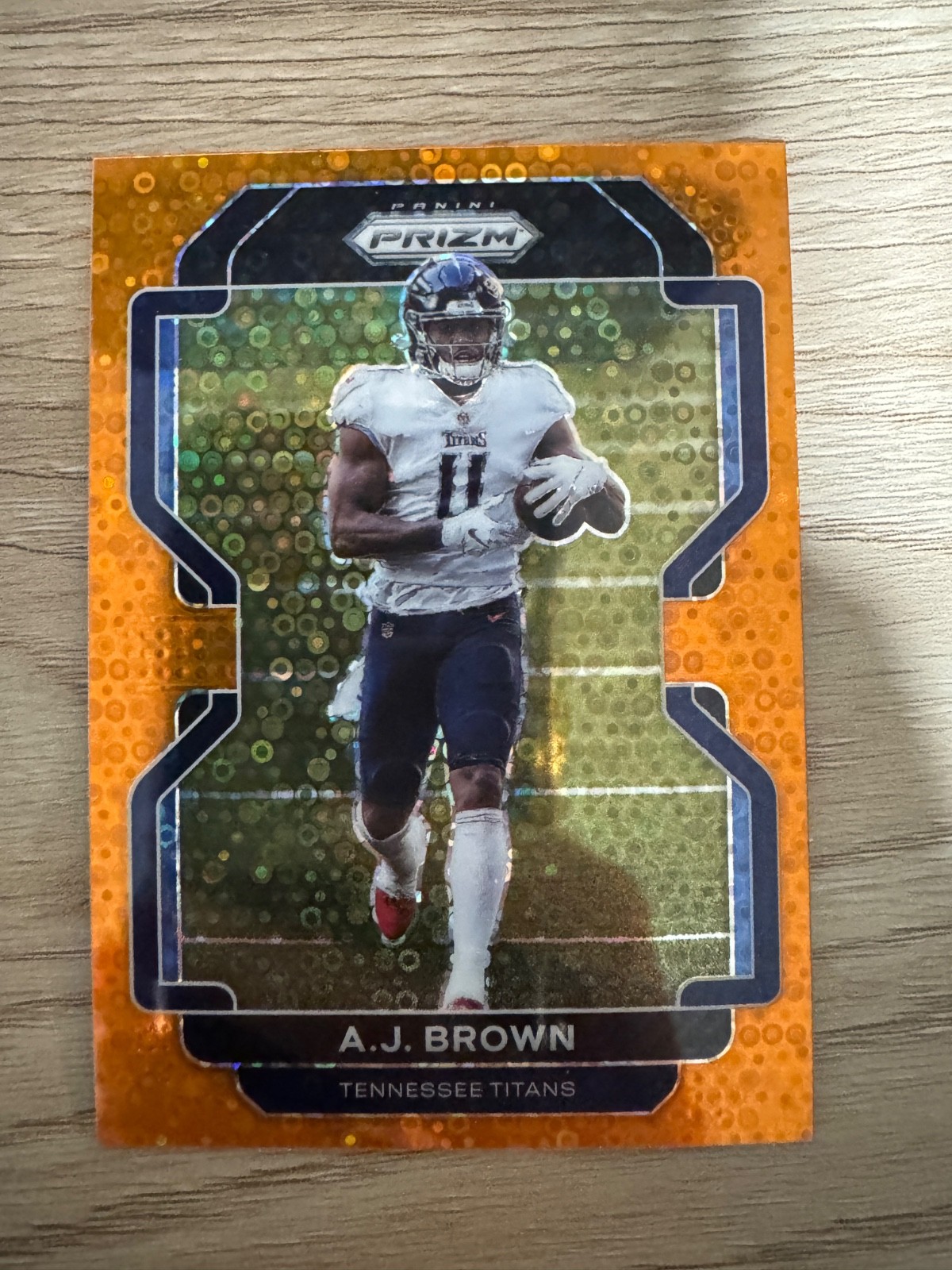 2021 Panini Prizm – Orange Disco Prizm #1 A.J. Brown Tennessee Titans & Eagles