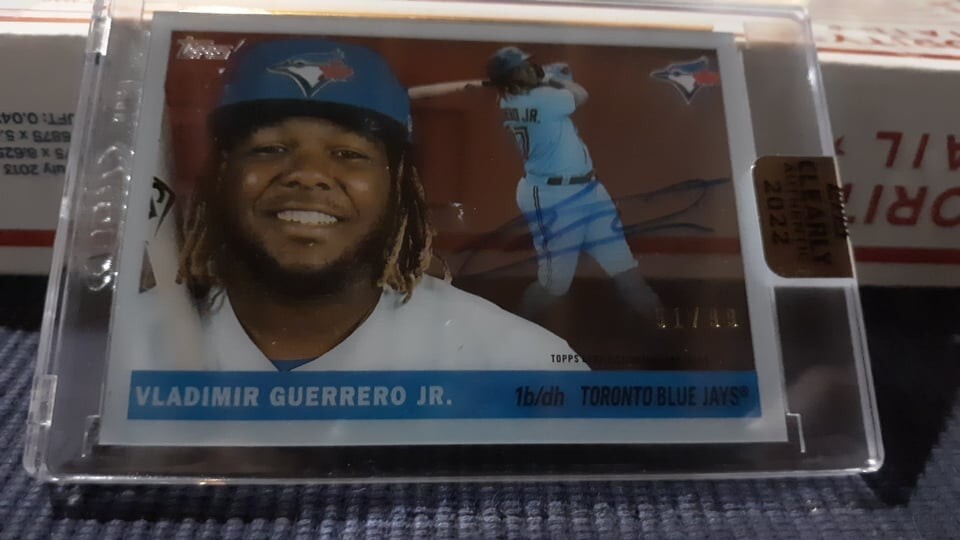 2022 Topps Clearly Authentic Blue Auto Autograph Vladimir Guerrero Jr 51/99 RAW
