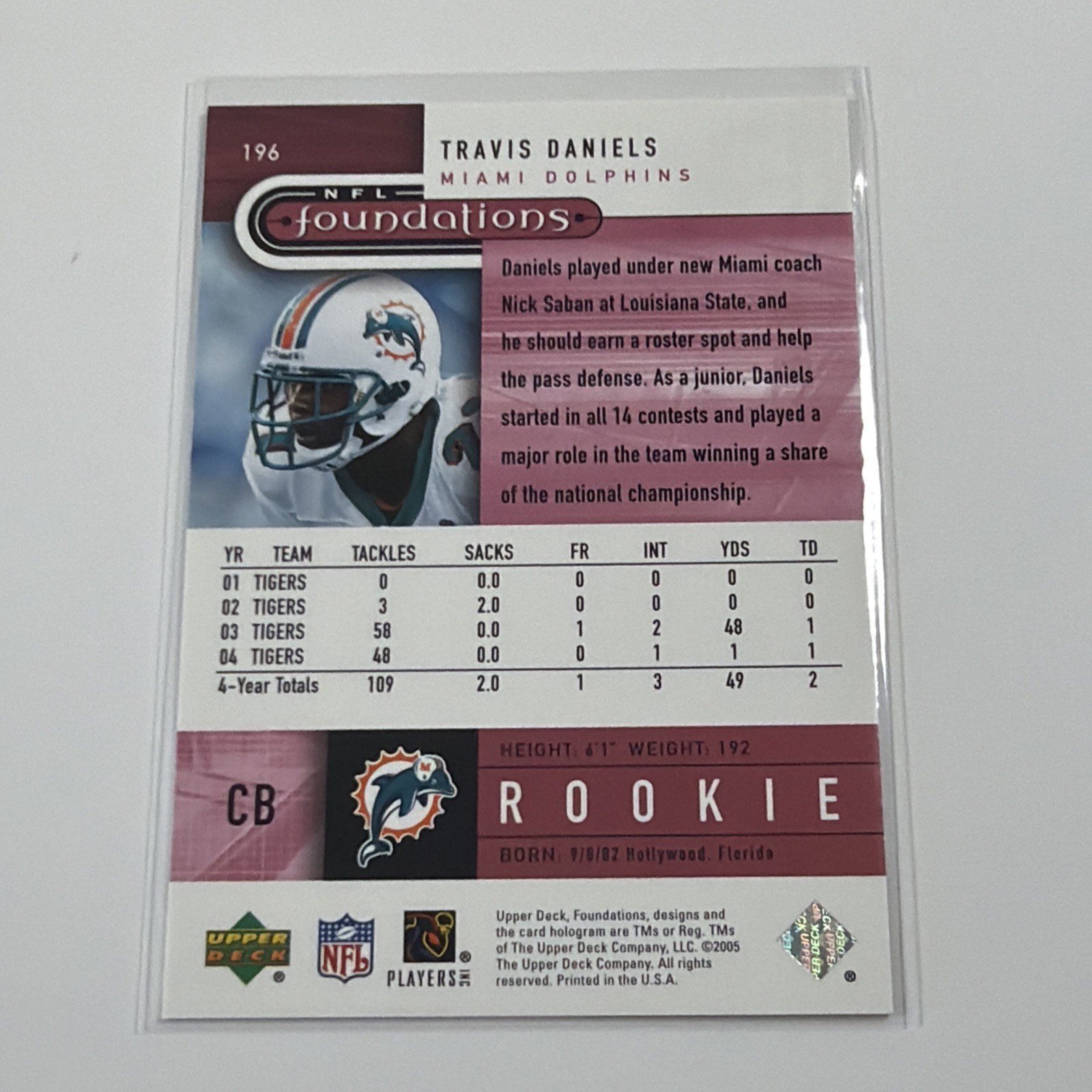 2005 Upper Deck Foundations #196 Travis Daniels RC Rookie Card /399 NM Card