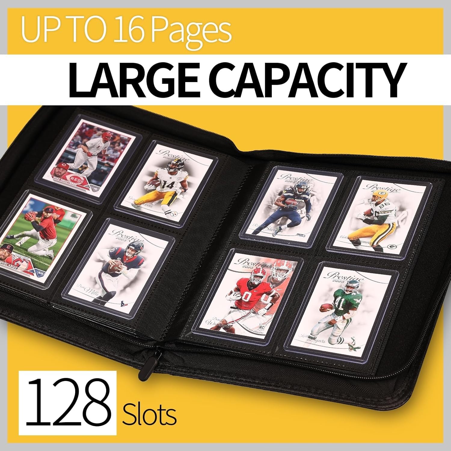 Toploader Binder, Top Loader Card Storage Holds 96 Cards, 4 Pocket Top Loader C