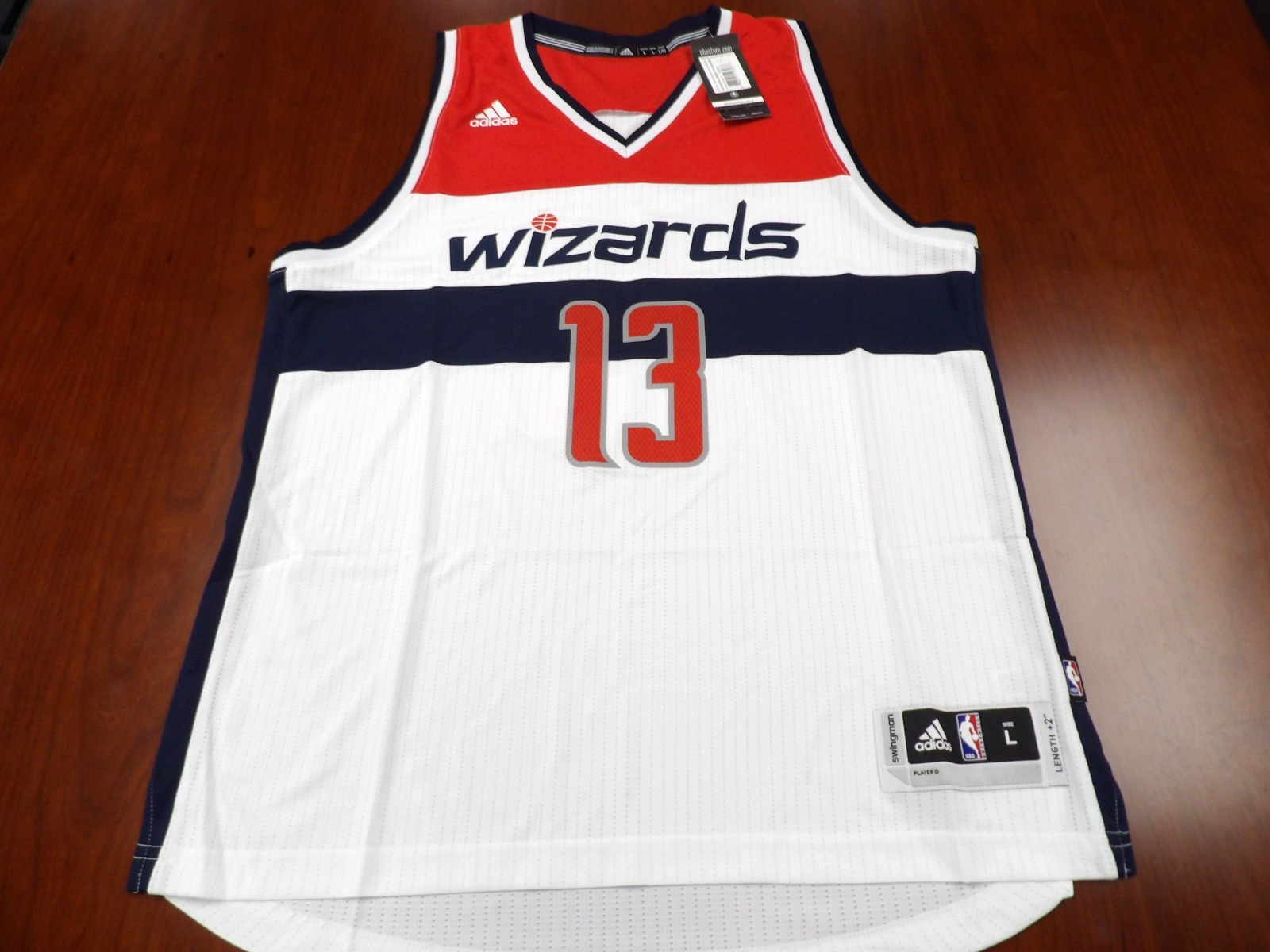 ADIDAS NBA REVOLUTION 30 WASHINGTON WIZARDS MARCIN GORTAT SWINGMAN JERSEY SIZE L