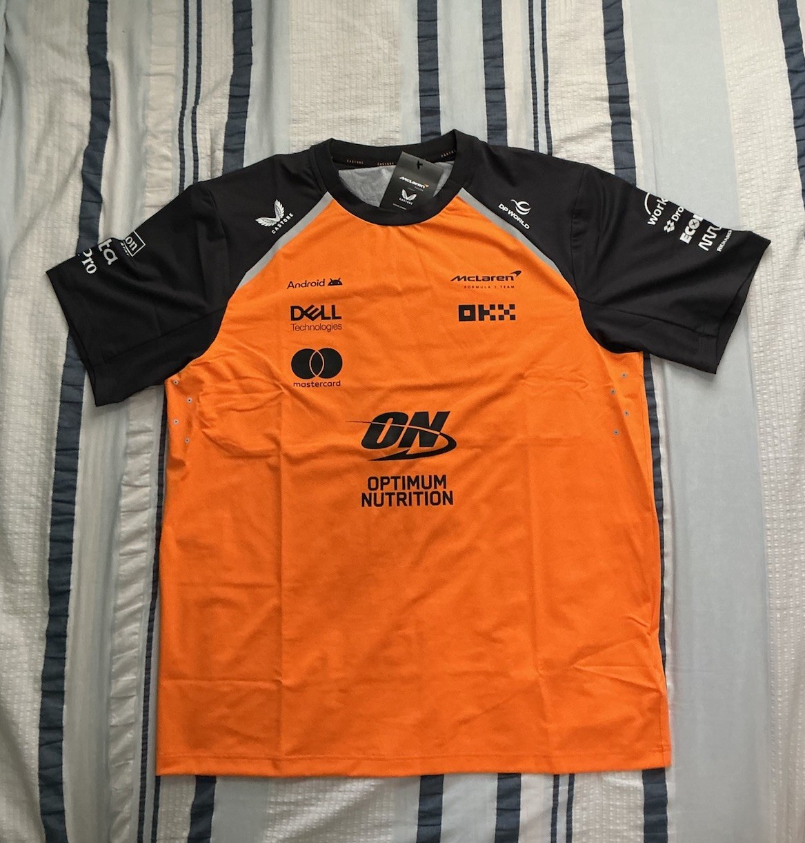 McLaren F1 2025 Men’s Team T- Shirt – NEW LARGE Papaya/Phantom