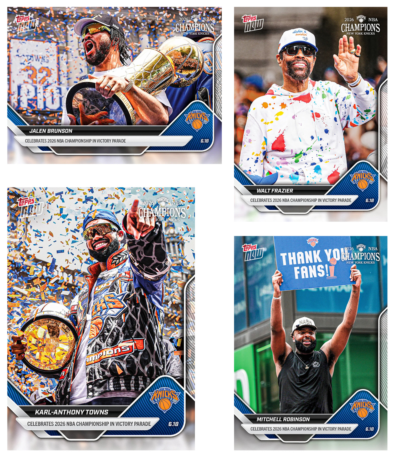 New York Knicks 2025-26 NBA Topps Now Parade OS01, OS02, OS03, OS04 – Presale