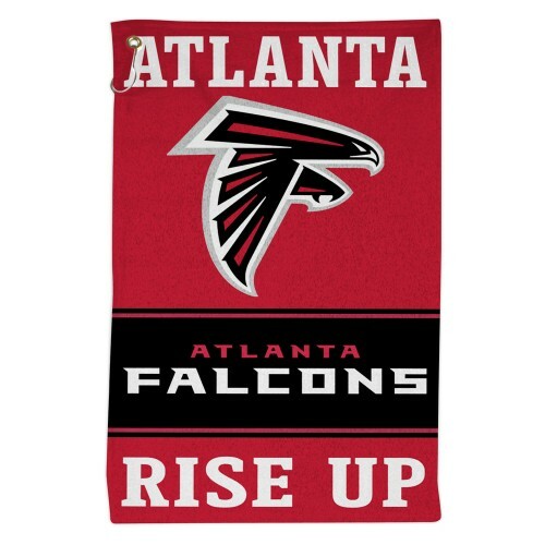 ATLANTA FALCONS ALL PURPOSE GOLF TAILGATE TOWEL 16″X25″ HOOK AND GROMMET