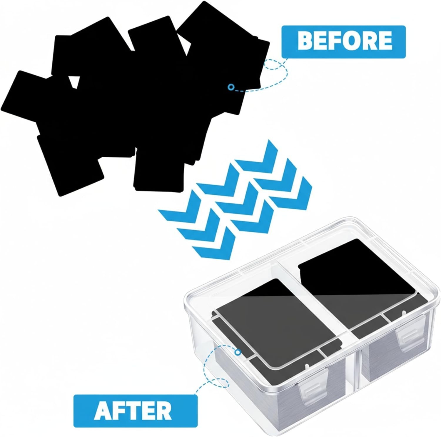 Compact 300-Card Storage Box with Removable Dividers – Waterproof & Durable