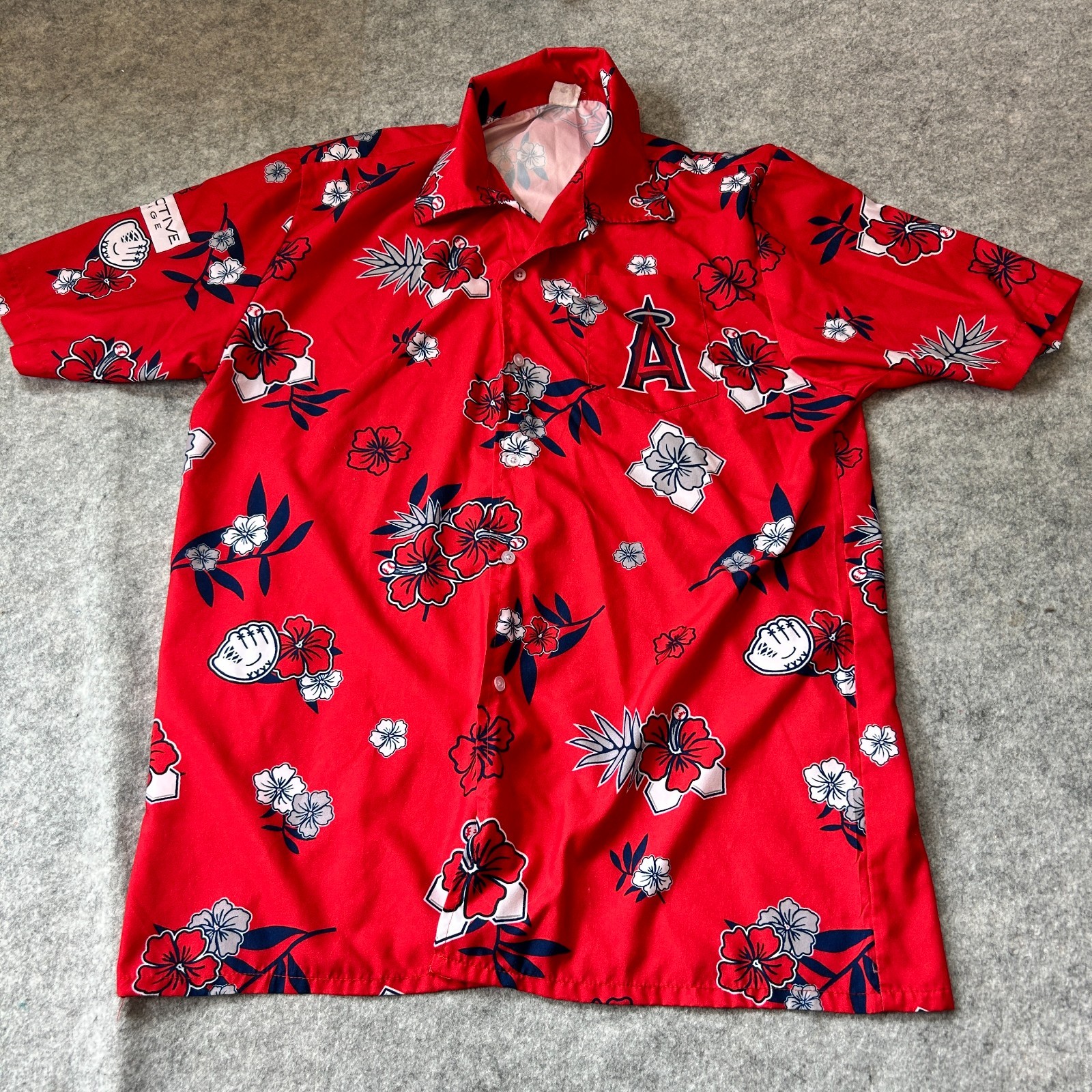 Anaheim Angels MLB Baseball Hawaiin Aloha Shirt Giveaway Sz Mens XL (OSFM)