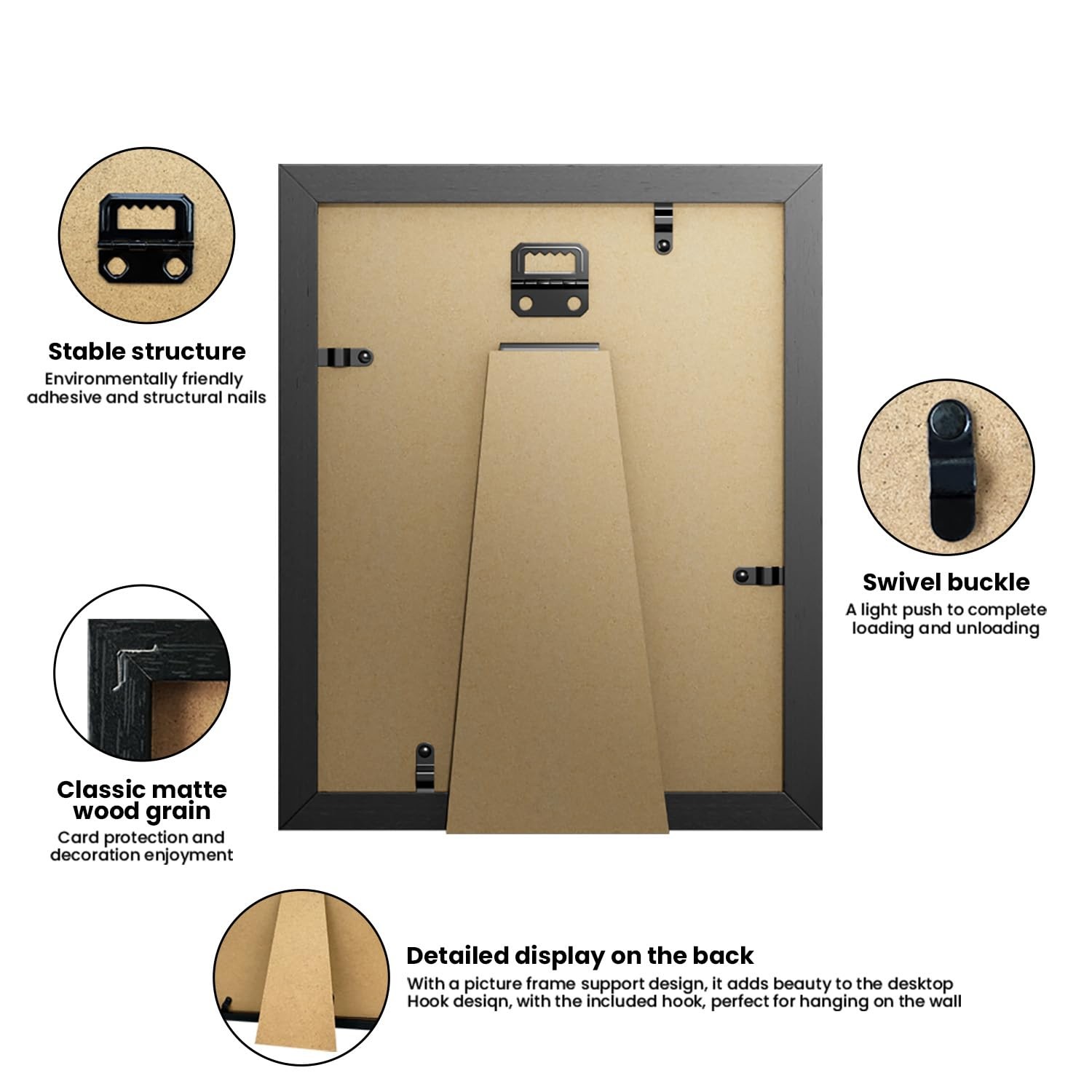 Sports Card Display Frame with Tempered Glass, Wall Mount or Tabletop Trading…