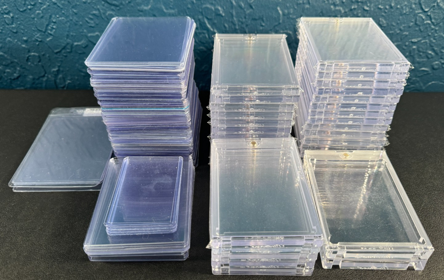 Used Card Supplies Mixed Lot – 30+ One Touch Magnetic Holders & 70+ Toploaders