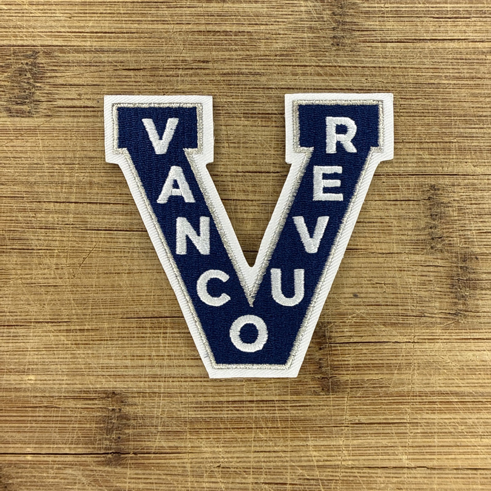 Vancouver Millionaires Hockey V Logo 3.5in Embroidered Patch