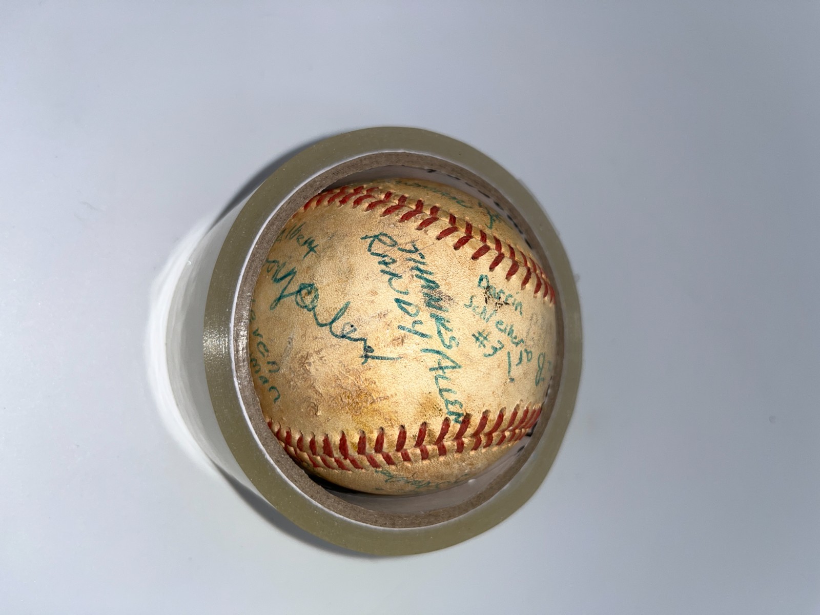 Vintage Era Unknown Team Players Signed Baseball Ball