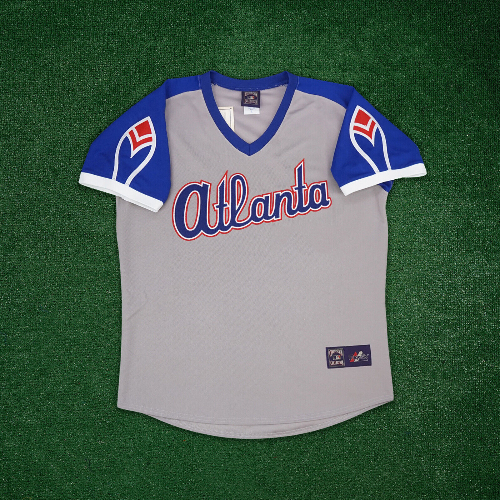 Atlanta Braves 1978 Cooperstown Men’s Grey Road Throwback Jersey