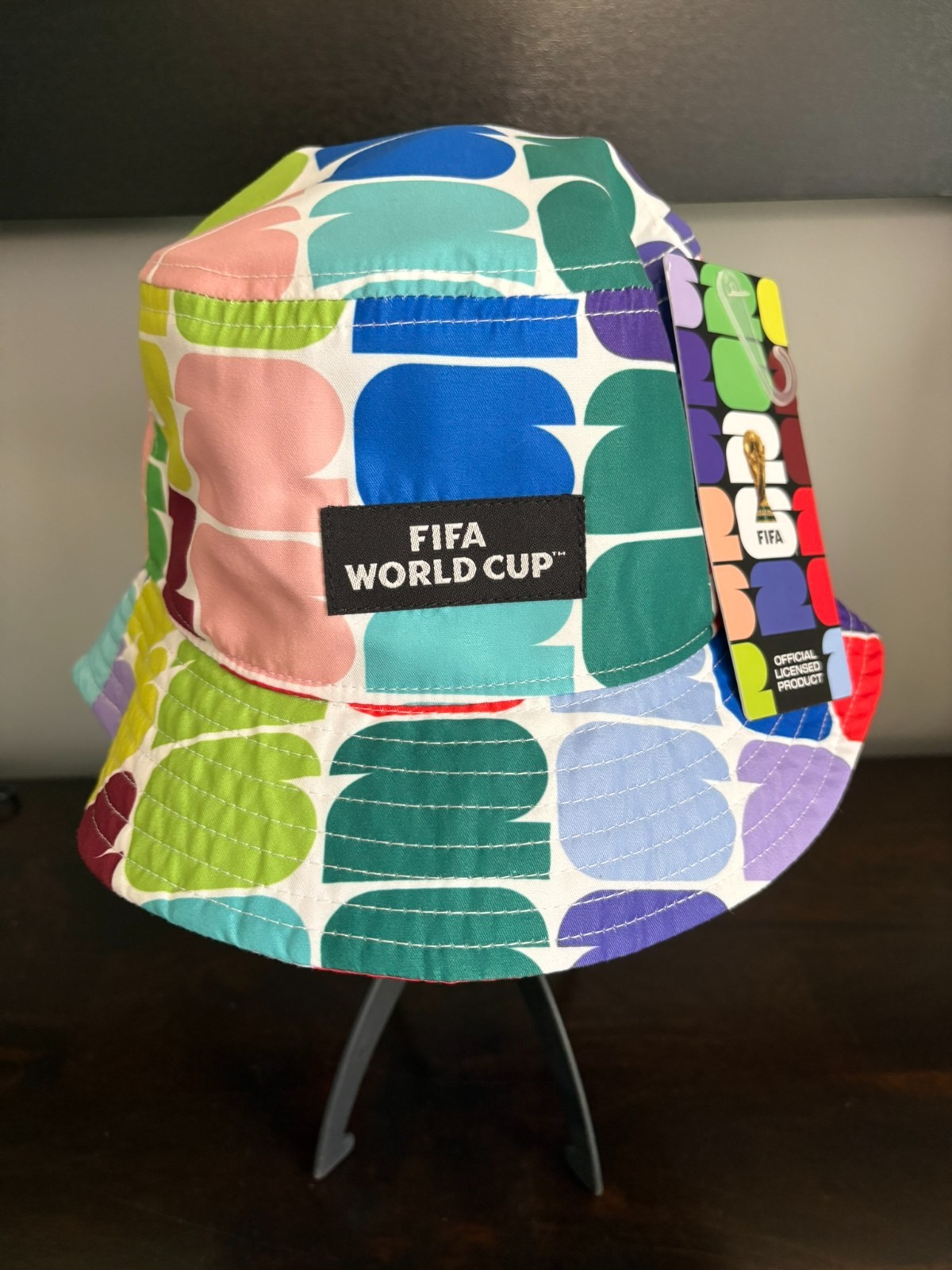 FIFA World Cup Multicolor Geometric Bucket Hat Unisex Adults- One Size New Tags