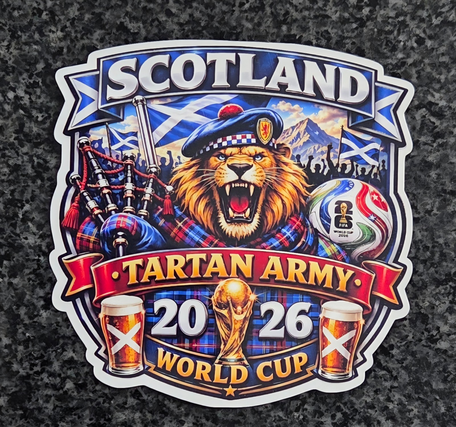 2026 FIFA World Cup Scotland Tartan Army Decal / Sticker Water Resistant Uv Lami