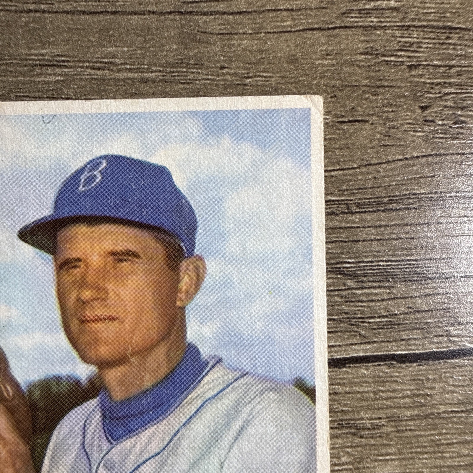 1954 Bowman – Preacher Roe #218 Ink Loop in Sky. Creased