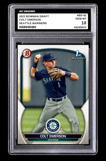 2023 Colt Emerson 1st Bowman Draft Rookie Card #BD-42 Seattle Mariners Graded 10