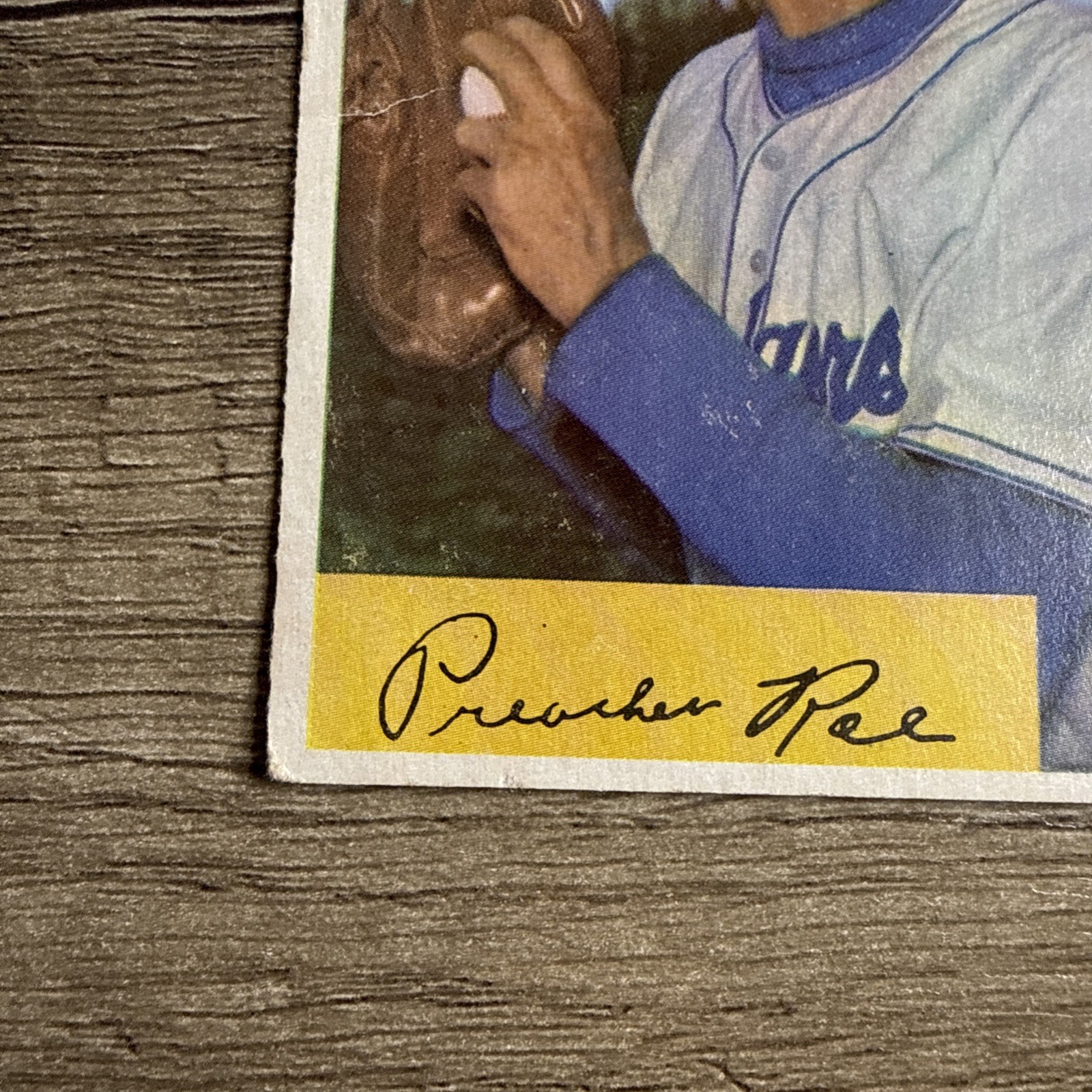 1954 Bowman – Preacher Roe #218 Ink Loop in Sky. Creased