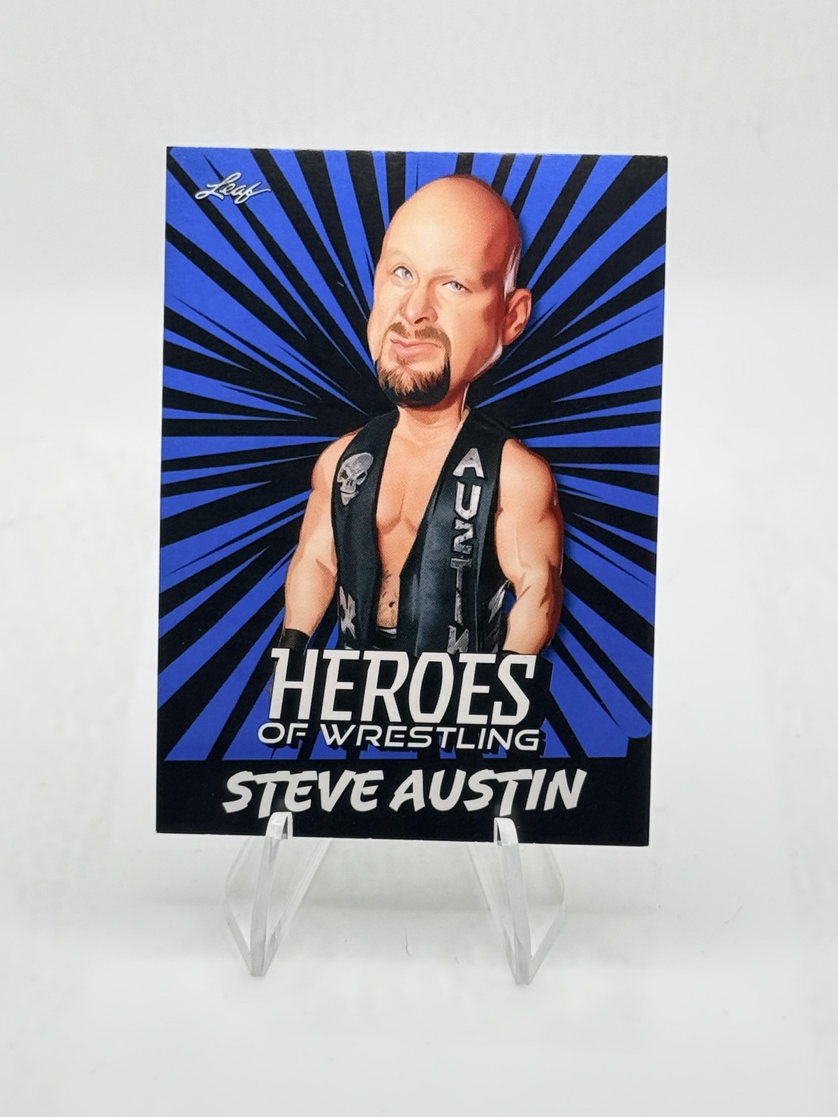 2023 Leaf Heroes of Wrestling Stone Cold Steve Austin WWE #B-9 Blue Variation