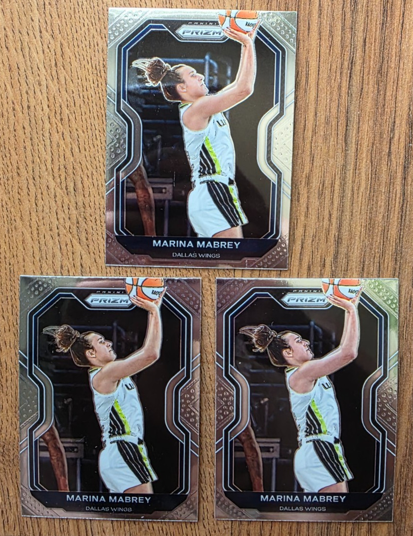 3 lot Marina Mabrey 2021 Panini Prizm RC #15 All time record 1st WNBA Toronto SP