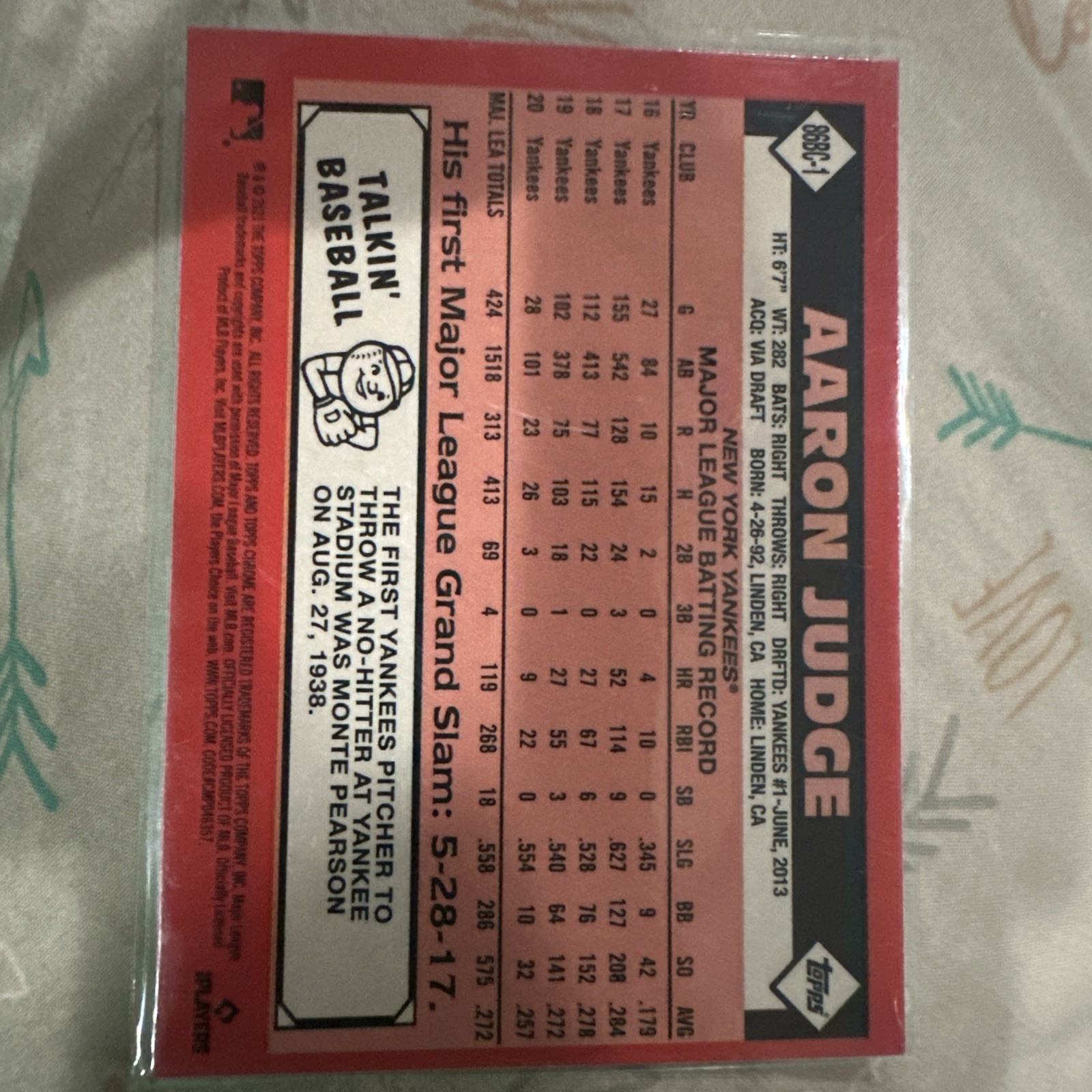 2021 Topps Chrome – 1986 Topps Baseball Aaron Judge #86BC-1