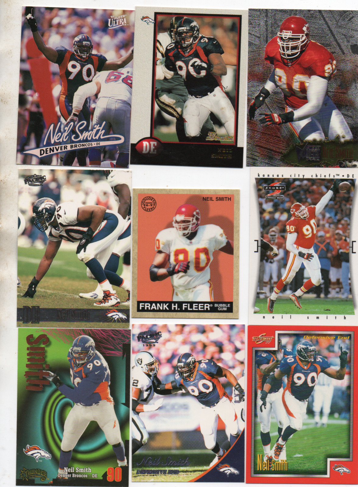 9-neil smith kc chiefs denver broncos lot #1 nice mix