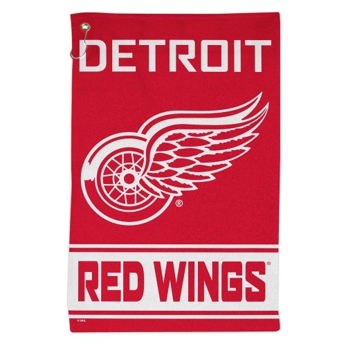 DETROIT RED WINGS ALL PURPOSE GOLF TAILGATE TOWEL 16″X25″ HOOK AND GROMMET