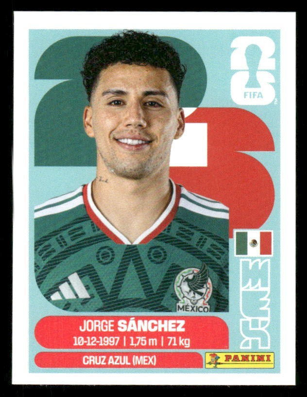 2026 USA Fifa World Cup Panini Sticker JORGE SANCHEZ Mexico MEX4