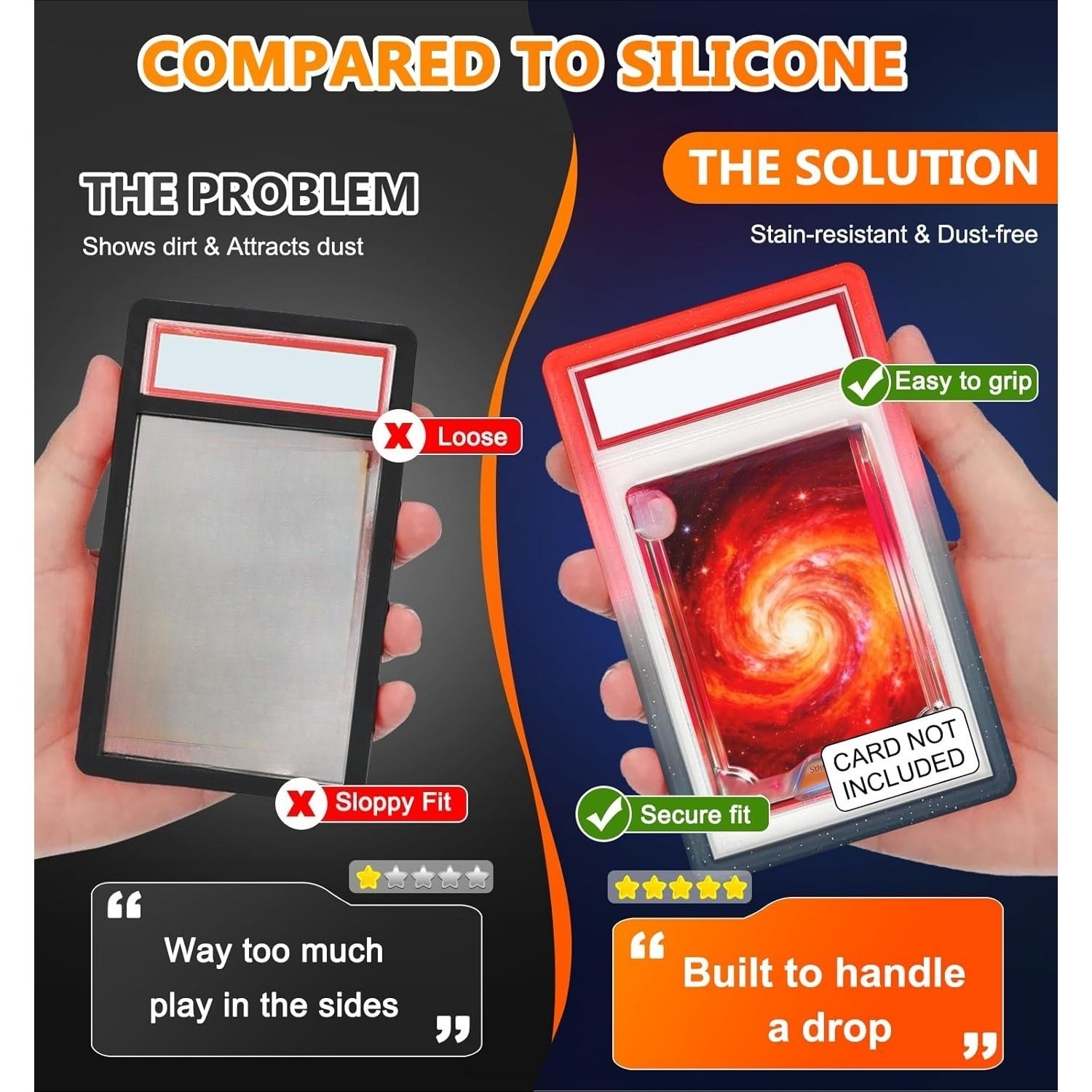 HOT Hard TPU Gradient Slab Bumper Guard Edge Protector Frame For PSA Graded Card