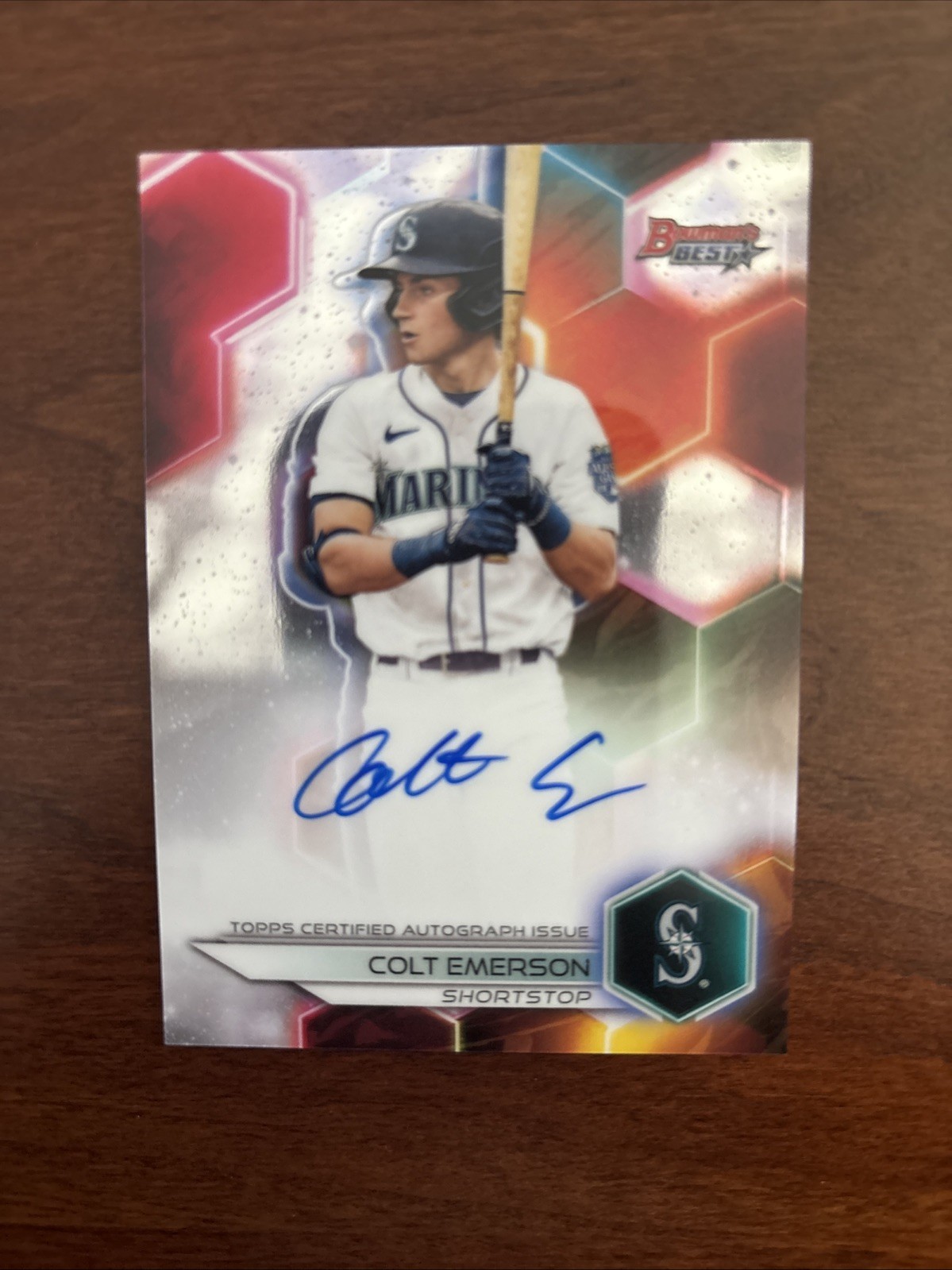 2023 Bowman Best 1st AUTO B23-CE COLT EMERSON Rookie Card Mariners Call Up