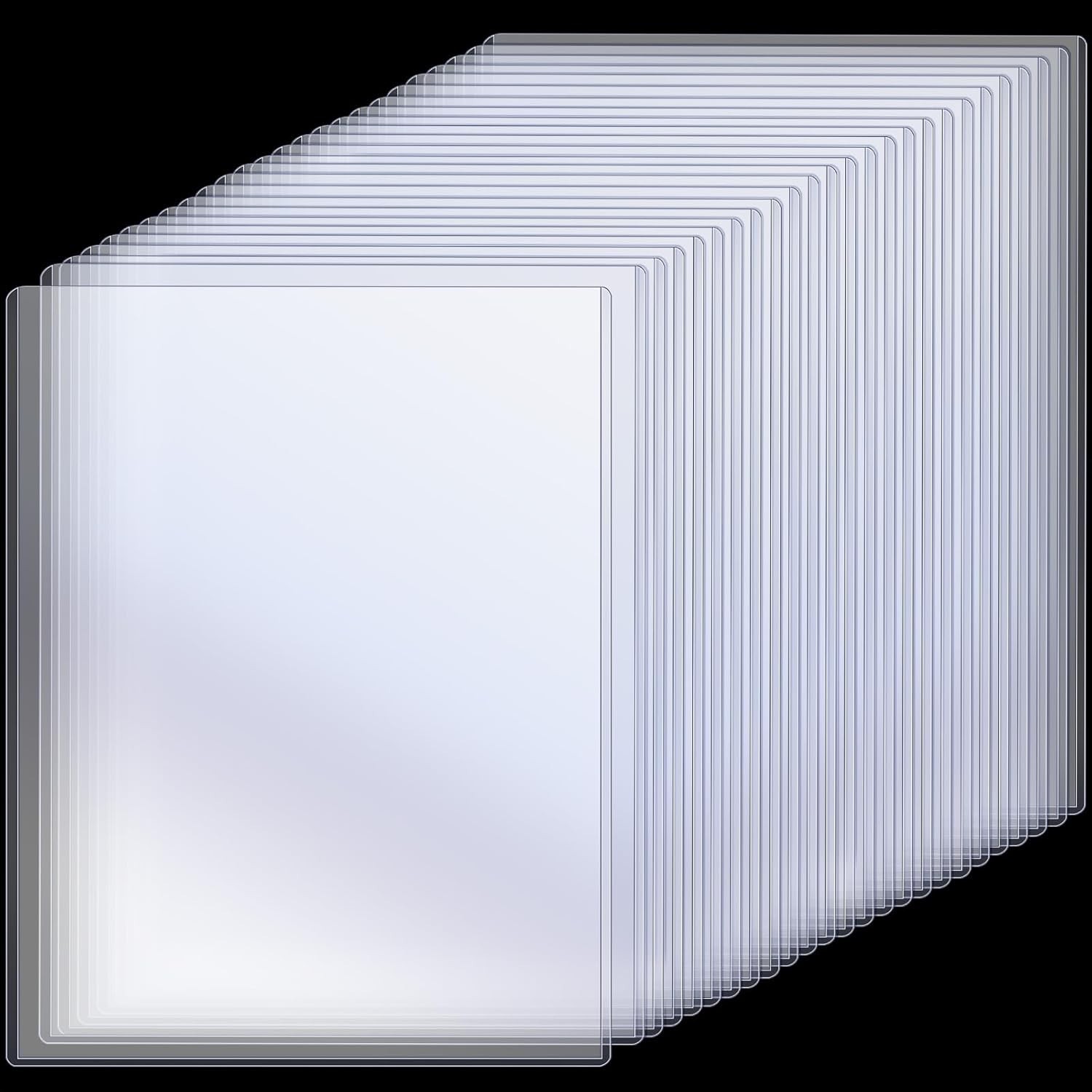 25 Pcs 8 1/2″ X 11″ Rigid Print Protectors Clear Rigid Top Loaders Plastic Paper