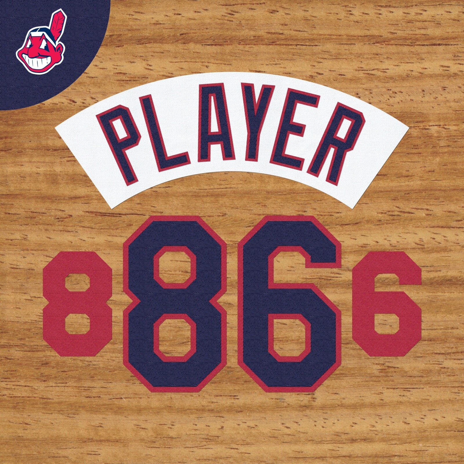 CLEVELAND INDIANS HOME JERSEY LETTERING AND NUMBERING KIT (1986-1993)