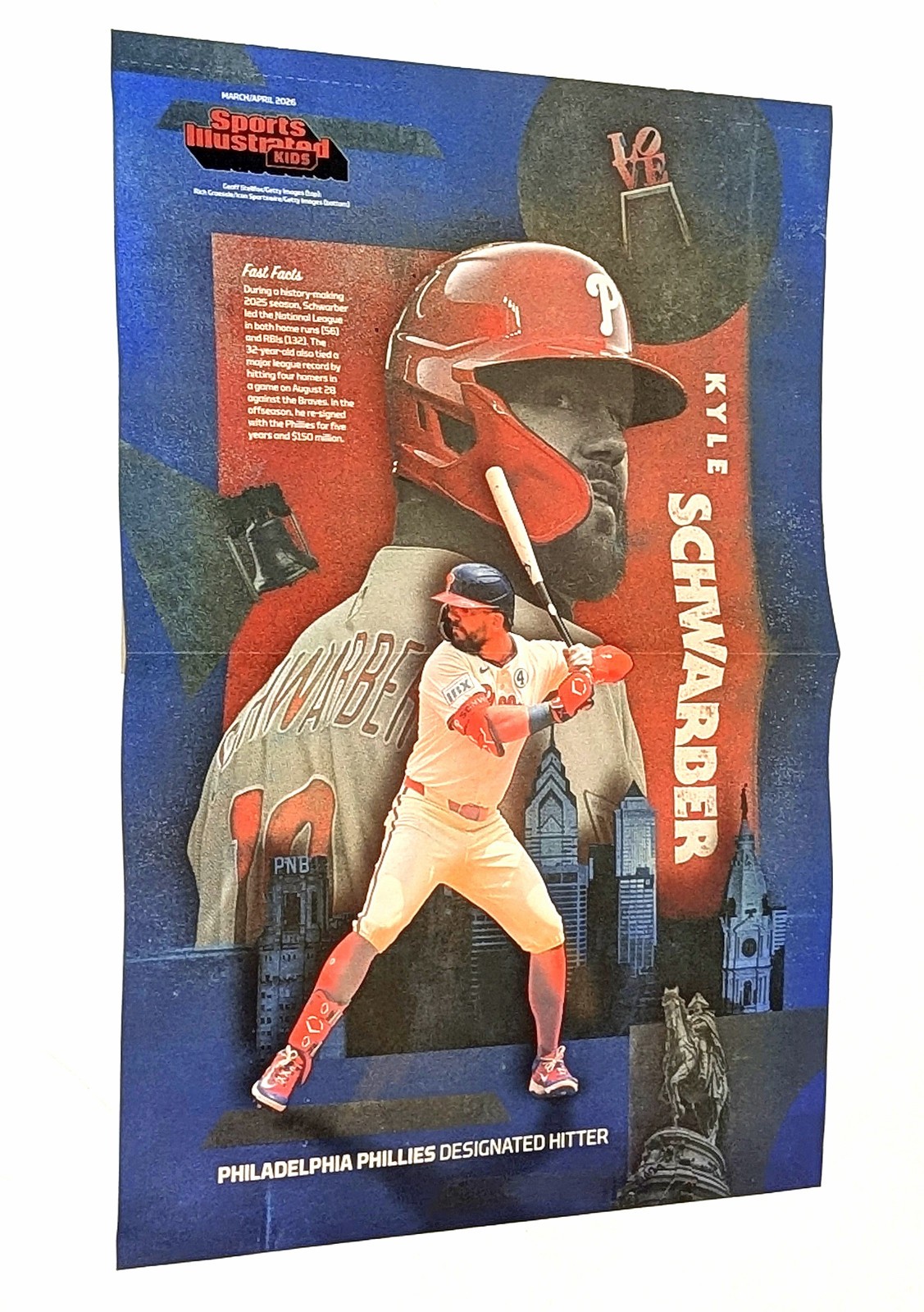 KYLE SCHWARBER rare poster PHILADELPHIA PHILLIES 2026 Sports Illustrated for Kid