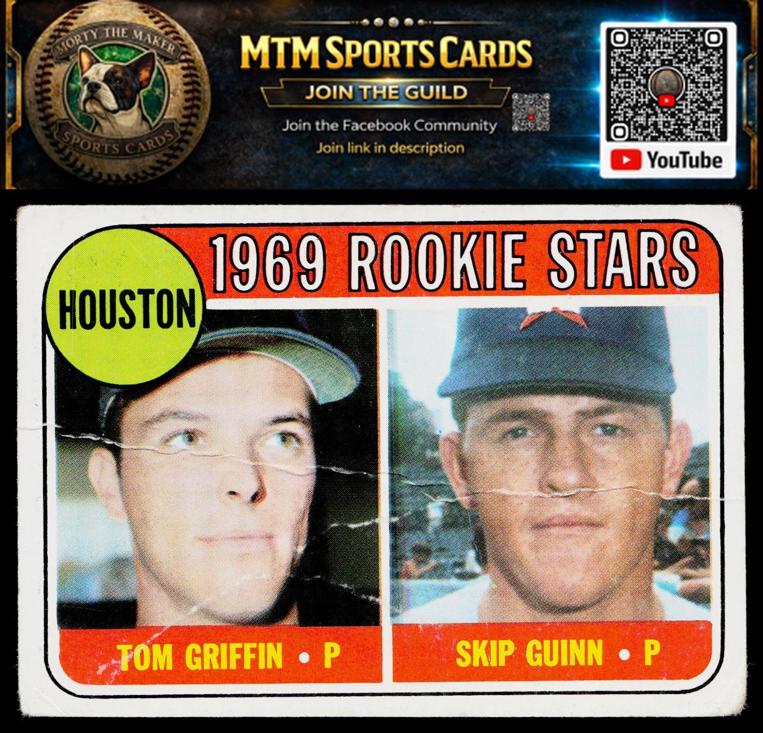 1969 Topps #614 Houston 1969 Rookie Stars (Tom Griffin / Skip Guinn)