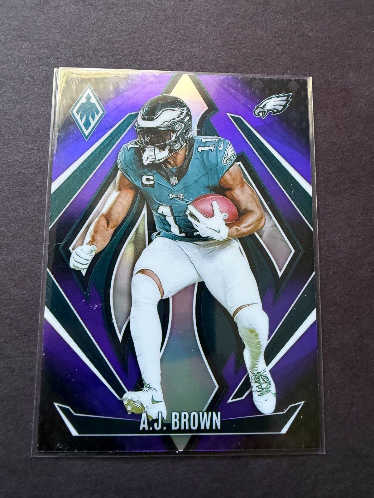 2024 Panini Phoenix – A.J. Brown #1 Purple EAGLES